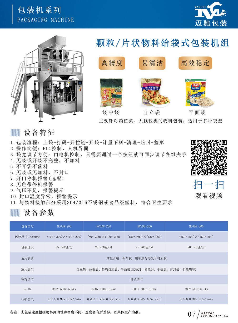 預製袋燕麥片包（bāo）裝機（jī）設備簡介